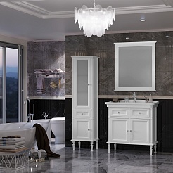 Opadiris Шкаф-пенал для ванной Кантара 46 L белый матовый – фотография-4